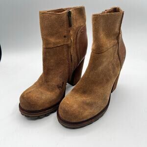 Sam Edelman Camel Franklin Suede Boots Size 6.5